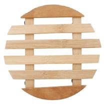Descanso panela bambu redondo 17cm pés borracha - redondo Descanso panela bambu redondo 17cm pés borracha - redondo