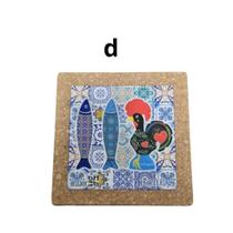 Descanso panela cortica e ceramica quadrado 20x20cm