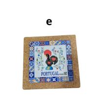 Descanso panela cortica e ceramica quadrado 20x20cm