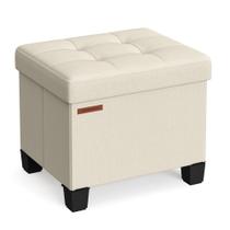Descanso para pés pequeno Storage Ottoman SONGMICS 32x40x33,5 cm Creme Descanso para pés pequeno Storage Ottoman SONGMICS 32x40x33,5 cm Creme