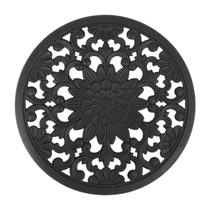 Descanso Silicone Mandala Resistente - 20cm Preto