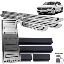 Descanso Soleira Jetta 250 Tsi 2018 2019 Preto Baixo Relevo