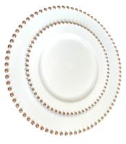 Descartável Pratos Rose Refeição 12un + 12 Pratos sobremesa