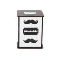 Descarte de Lâminas para Barbearia Espelhado Prata MDF Retrô