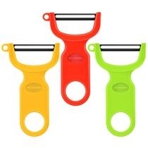 Descascador de frutas e vegetais KITCHPOWER Carbon Steel Blade, pacote com 3 Descascador de frutas e vegetais KITCHPOWER Carbon Steel Blade, pacote com 3
