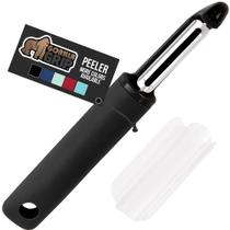 Descascador de vegetais Gorilla Grip Sharp em aço inoxidável preto Descascador de vegetais Gorilla Grip Sharp em aço inoxidável preto