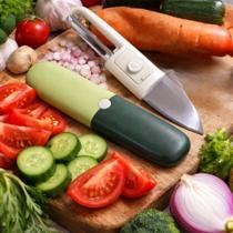 Descascador e Faca Multifuncional Para Frutas e Legumes Aço Inox Alta Qualidade