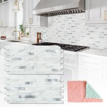 Descasque e cole Backsplash StyloVue White Marble 20 folhas Descasque e cole Backsplash StyloVue White Marble 20 folhas
