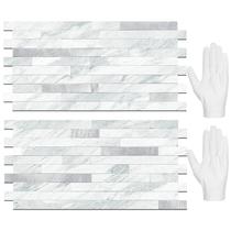 Descasque e cole o azulejo Backsplash STICKGOO Volakas PVC branco Descasque e cole o azulejo Backsplash STICKGOO Volakas PVC branco