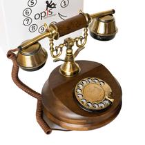 Descrição do telefone fixo: 1921 Cable A Wood Retro Rotary Vintage