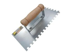 Desempenadeira Aço Dentada Cabo Madeira 240mm X 120mm - THOMPSON