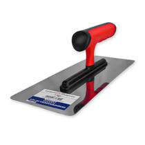 Desempenadeira Aço Flexível Compel 24 x 9,5cm Cantos Arredondos Cabo Emborrachado Lâmina Flexível Massa Cimento Queimado Marmorato Acabamento 1.2441