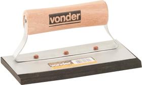 Desempenadeira Aço Lisa 9,5x18cm Cabo Madeira Fechado Com Bo