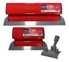 Desempenadeira Berox 25/40cm Aço Inox+ Suporte Massa Corrida