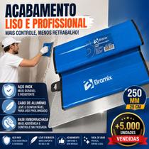 Desempenadeira Berox 25cm Inox Cabo Alumínio Emborrachada Bramix Massa Corrida Gesso E Acabamentos