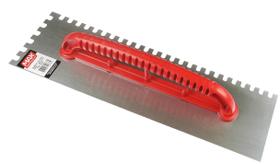 Desempenadeira de Aço - Cabo Plástico - Dentada - 48cm - MAX FERRAMENTAS Desempenadeira de Aço - Cabo Plástico - Dentada - 48cm - MAX FERRAMENTAS