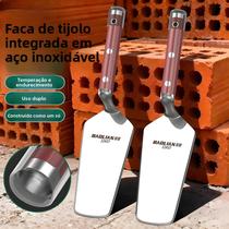 Desempenadeira De Pedreiro De Aço Inoxidável Reforçada Com Lâmina Dupla E Cabo Curvo Para Reboco E