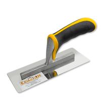 Desempenadeira Rígida Evolution 1207 Inox Polido 24x11,5cm Cabo Emborrachado Ergonômico Com Apoio Antiderrapante para Cimento Queimado Marmorato Massa