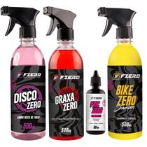 Desengraxante graxa zero, disco zero, shampoo bike zero, lubrificante fric zero cera fzero