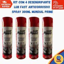 Desengripante Lub Fast Anticorrosivo Spray 300ml Mundial Prime - kit com 4 unidades Desengripante Lub Fast Anticorrosivo Spray 300ml Mundial Prime - kit com 4 unidades