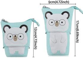 Desenho animado Urso Bonito Lápis Bolsa de Lona Bolsa de Caneta Em Pé Stat