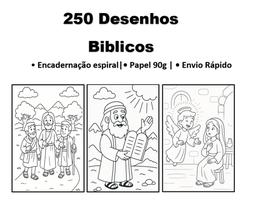 Desenhos Bíblicos Para Colorir / 250 Desenhos / 15 x 21 cm