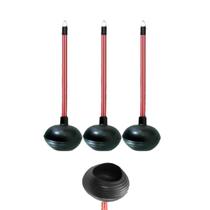 Desentupidor de Vaso Sanitário Com Cabo 60CM Kit 3