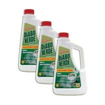 Desentupidor Líquido Diabo Verde 1L Kit 3