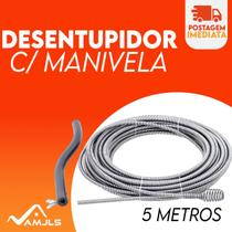 Desentupidor Manual 5m a 15m Mola de Aço Ralo Pia Banheiro Cozinha Quintal Cano Calha Bestfer