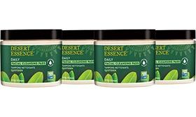 Desert Essence Tea Tree Oil Facial Cleansing Pads - 50 Count - Pack of 4 - Face Cleanser - Soothes & Calms Skin - Makeup Removed Pads - Remove Oil & Dirt - Great for Travel