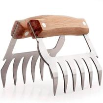 Desfiador Carne 2 Peças Inox e Madeira 11.5 cm Mimo AH20295