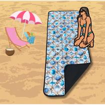 Desfrute da Praia / Esteira de piquenique e areia Impermeável de 150x70cm, Térmica / Conchas - prisma store