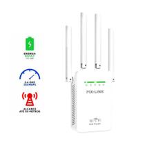 Desfrute de uma conectividade robusta com o Repetidor Wifi 4 Antenas Pixlink Ampliador De Sinal