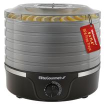 Desidratador de alimentos Elite Gourmet EFD319BNG, 5 bandejas sem BPA de 11,4" Controles de temperatura ajustáveis, jerky, ervas, frutas, legumes, lanches secos, preto e cinza, 5 bandejas