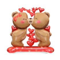 Design 4D de balão metálico Kissing Bears para o Dia dos Namorados