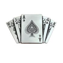 Design de cartas de baralho de liga metálica com fivela de cinto para homens Design de cartas de baralho de liga metálica com fivela de cinto para homens