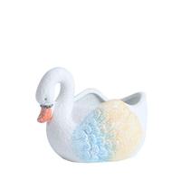 Design de cisne de cerâmica em vaso de flores para suculentas e cactos 7x7x9,5 cm Design de cisne de cerâmica em vaso de flores para suculentas e cactos 7x7x9,5 cm