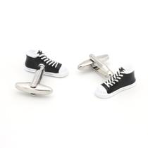 Design de tênis de cano alto preto Cuff Links para homens e mulheres