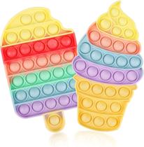 Design mais novo material atualizado 2 peças de brinquedo sensorial Push Bubble Pop Fidget, brinquedo sensorial de silicone para necessidades especiais para autismo, brinquedo sensorial anti-ansiedade para crianças (legal+pop)