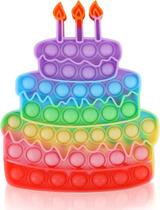 Design mais novo Material atualizado Push Pop Bubble Fidget Sensory Toy Autismo Necessidades especiais Silicone Stress Reliever Toy Anti-Ansiedade Squeeze Sensory Toy para crianças e adultos (bolo)