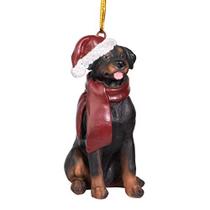 Design Toscano Natal Natal Xmas Rottweiler Holiday Dog Ornamentos, Cor Completa