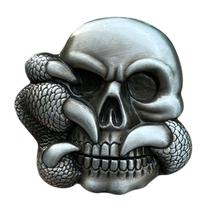 Design vintage de cobra e caveira com fivela de cinto para homens