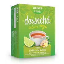 Desinchá Chá 100% Natural Original Sabor Limão com Gengibre 10 Sachês Cada Pacote 1,5g Saquinhos Desinchá Chá 100% Natural Original Sabor Limão com Gengibre 10 Sachês Cada Pacote 1,5g Saquinhos