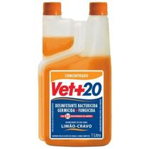 Desinfetante Concentrado Bactericida VET+20 Limão-Cravo 1L