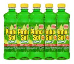 Desinfetante Pinho Sol Limão 500ml Com Kit 5 Unidades Desinfetante Pinho Sol Limão 500ml Com Kit 5 Unidades