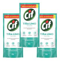 Desinfetante Uso Geral Cif Tira Limo 450ml - Refil - Kit 3
