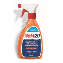 Desinfetante Vet+20 Spray Cravo-Limão para Cães e Gatos - 500ml