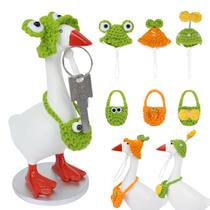 Desk Goose Outfits GlamSpark: 3 conjuntos de mini chapéus de malha com bolsas Desk Goose Outfits GlamSpark: 3 conjuntos de mini chapéus de malha com bolsas