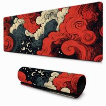 Desk Pad Estampa Oriental Ondas Vermelhas Base para Mouse Grande Computador Desk Pad Estampa Oriental Ondas Vermelhas Base para Mouse Grande Computador