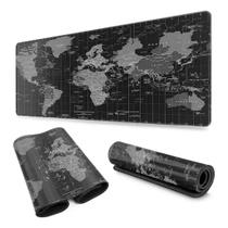 Desk Pad Extra Grande 90x40 Para Mouse e Teclado Premium Base Antiderrapante Mapa Mundi